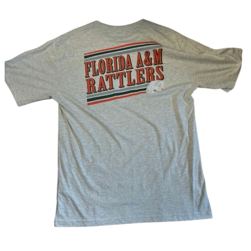 FAMU Florida A&M Rattlers Champion gray double sided pocket T shirt Size Large